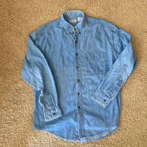 L.L. Bean Mens Large Denim Shirt Size Large